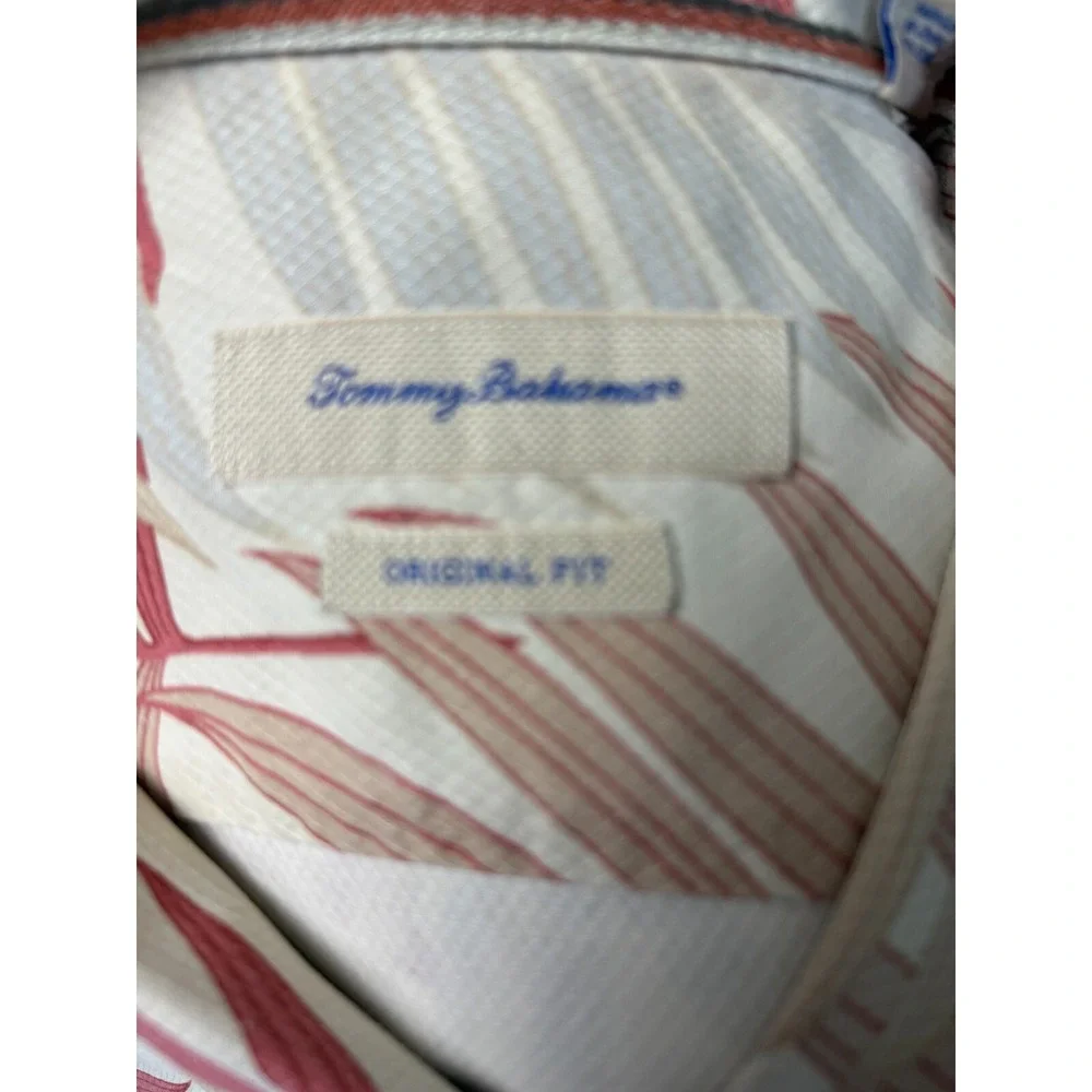 Tommy Bahama Mens Silk Tropical Palm Leaf‎ Short Sleeve Button Shirt Large